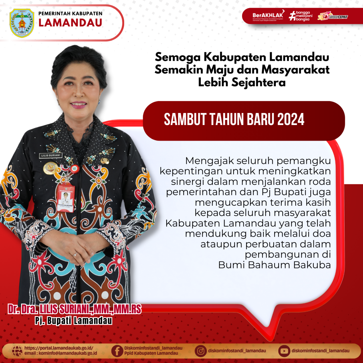 Sambut Tahun Baru 2024 Pj Bupati Lilis Suriani Semoga Kabupaten