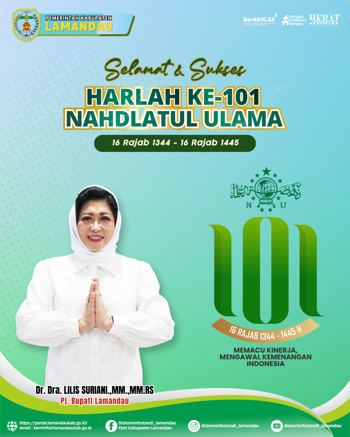 Selamat Dan Sukses Harlah Ke 101 NU Kabupaten Lamandau