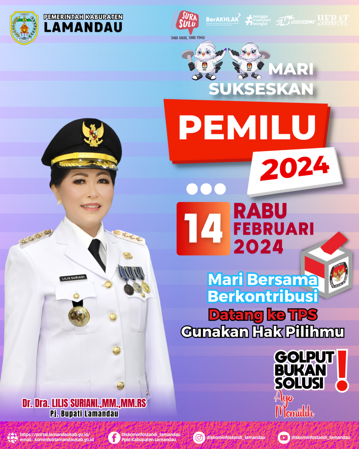 Mari Sukseskan Pemilu Serentak 2024 - Kabupaten Lamandau